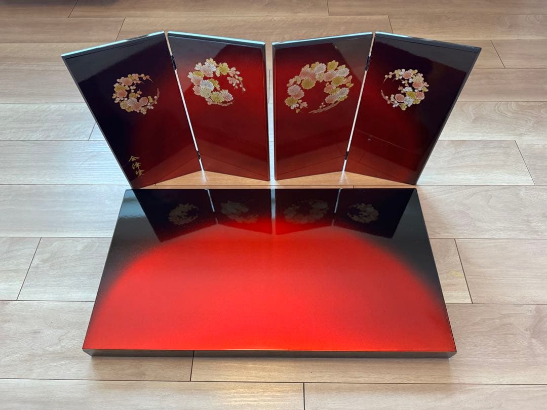 雛人形用屏風、敷板、敷く布セット