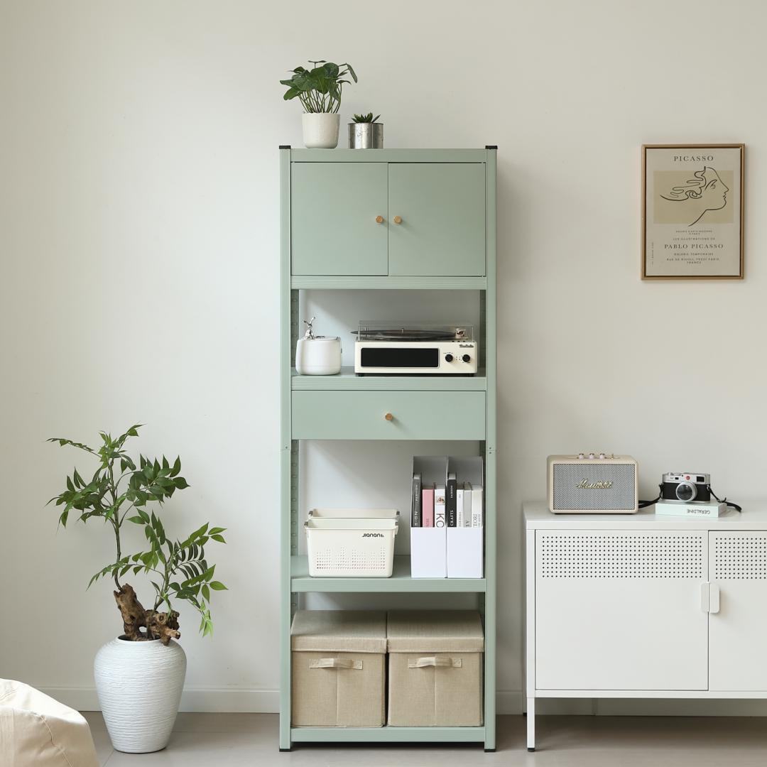 新作発表タイムセール中！スチール製可動ラック　分割可能　ボトル不要　GREEN