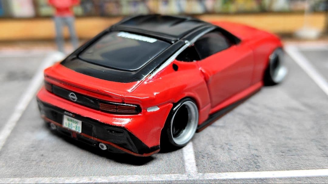 トミカ改造 日産 フェアレディZ 赤色 ニスモ メッキリム深リム ホット