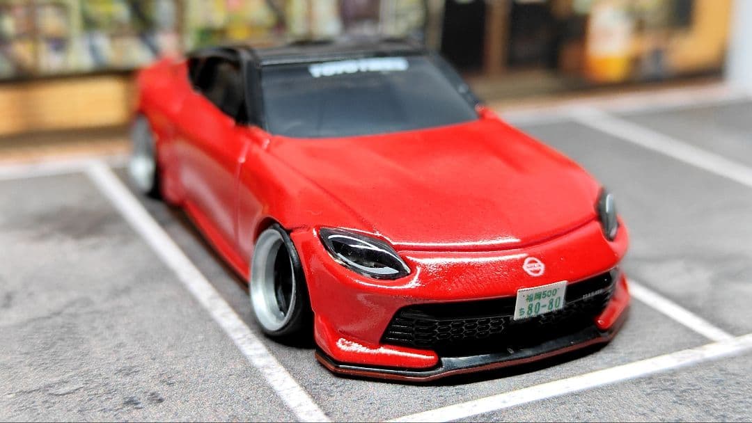トミカ改造 日産 フェアレディZ 赤色 ニスモ メッキリム深リム ホット