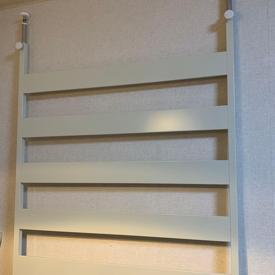 つっぱりラダーラック 幅85ｃｍ（棚4段・フック8ヶ付）国産