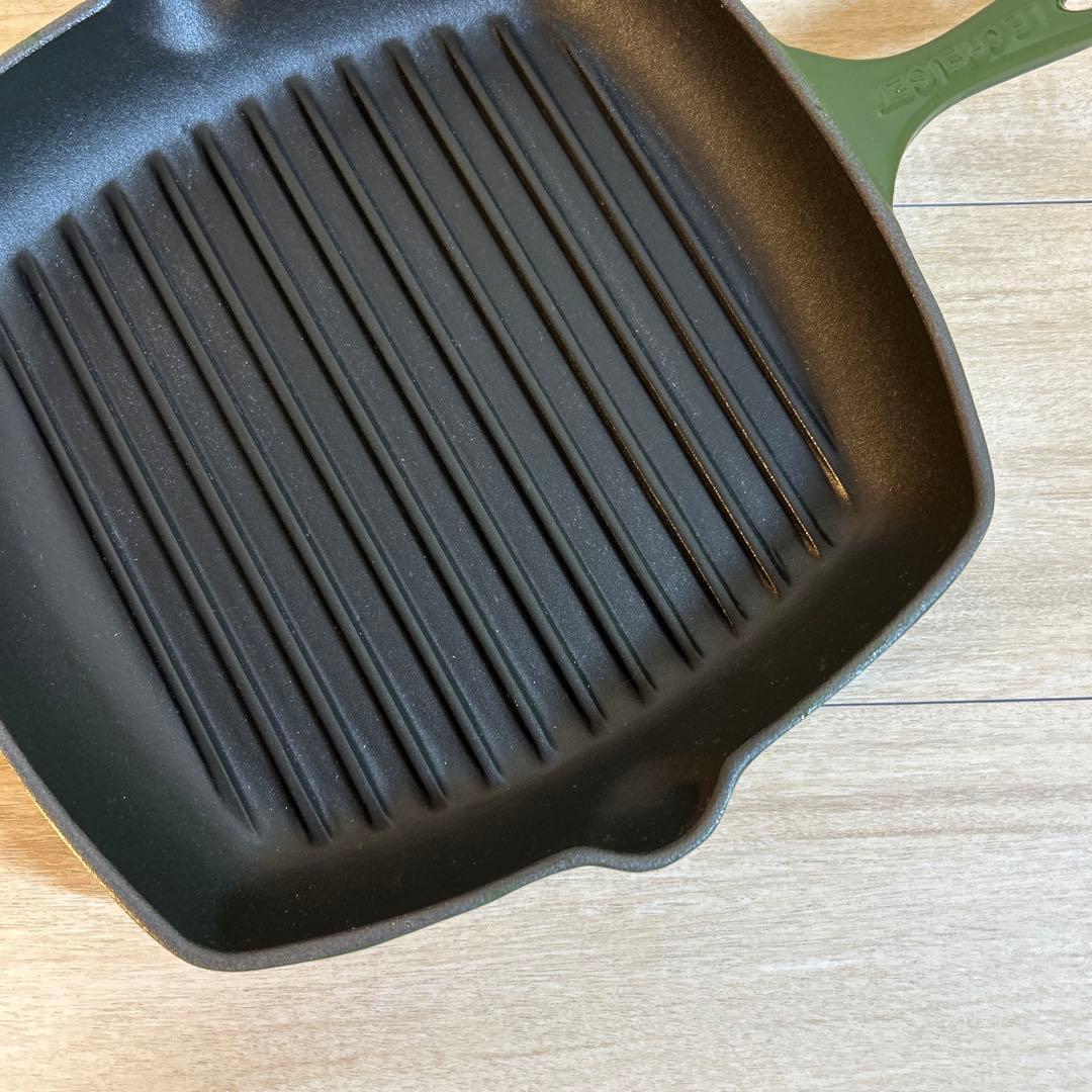 ルクルーゼ　スクエア　スキレット　グリルパン　グリル　26cm グリーン