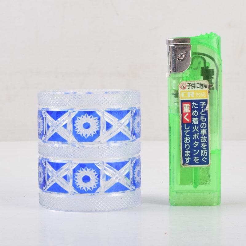 茶道具 硝子工芸 星野工房 義山 切子 蓋置 共箱 C 9072 - メルカリ