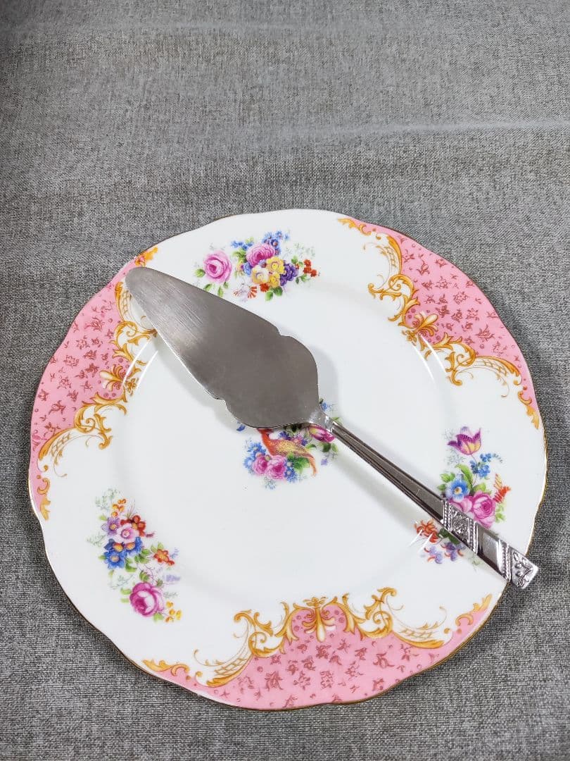 英国　シルバープレート　ケーキフォーク ペイストリーフォーク　6本　サーバー付