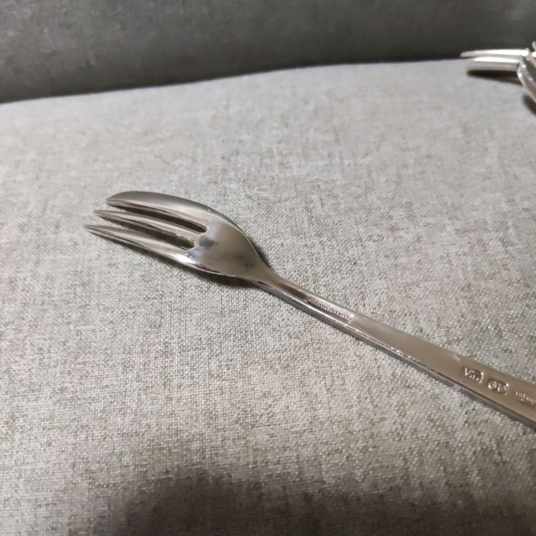 英国　シルバープレート　ケーキフォーク ペイストリーフォーク　6本　サーバー付