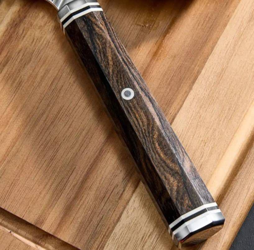 鬼反り切付型 V金10号 9層クラッド鋼 牛刀 包丁 22cm 黒檀八角柄