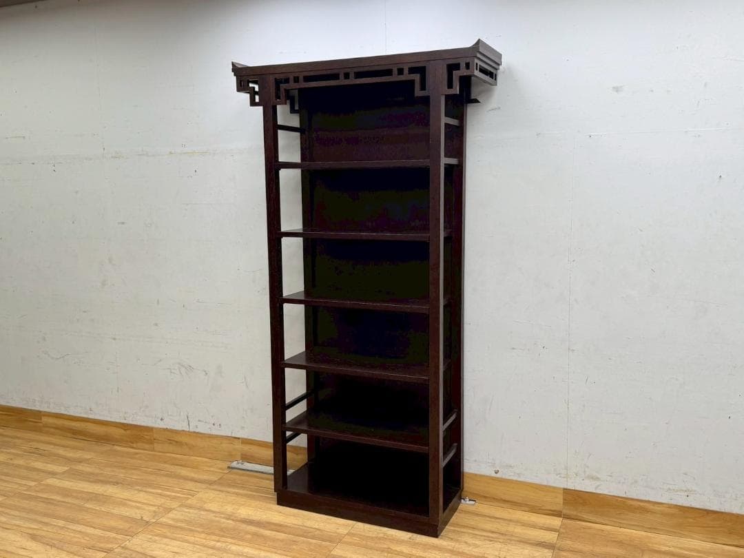 T1471☆アジアン家具　シェルフ　棚　6段　オープンラック　店舗什器　飾り棚