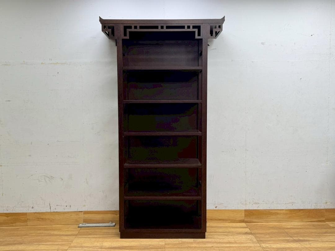 T1471☆アジアン家具　シェルフ　棚　6段　オープンラック　店舗什器　飾り棚