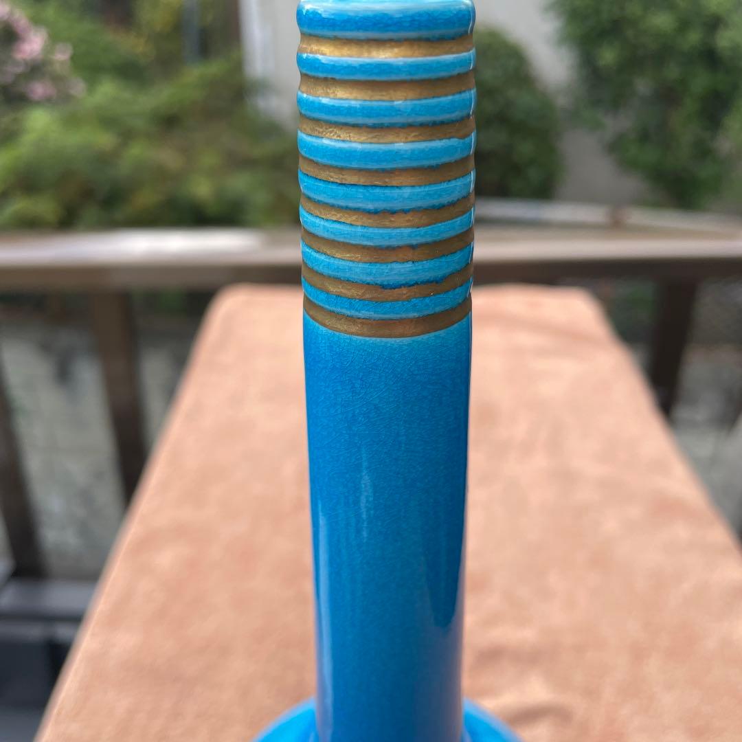 【清水焼】一輪挿　永楽写 -交趾鶴首-　一如