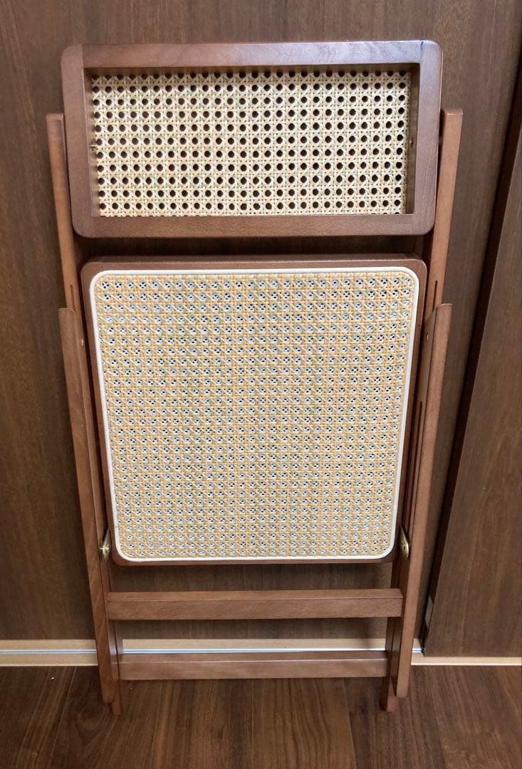 折りたたみ 椅子 ラタンチェア 韓国インテリア 脚カバー付き