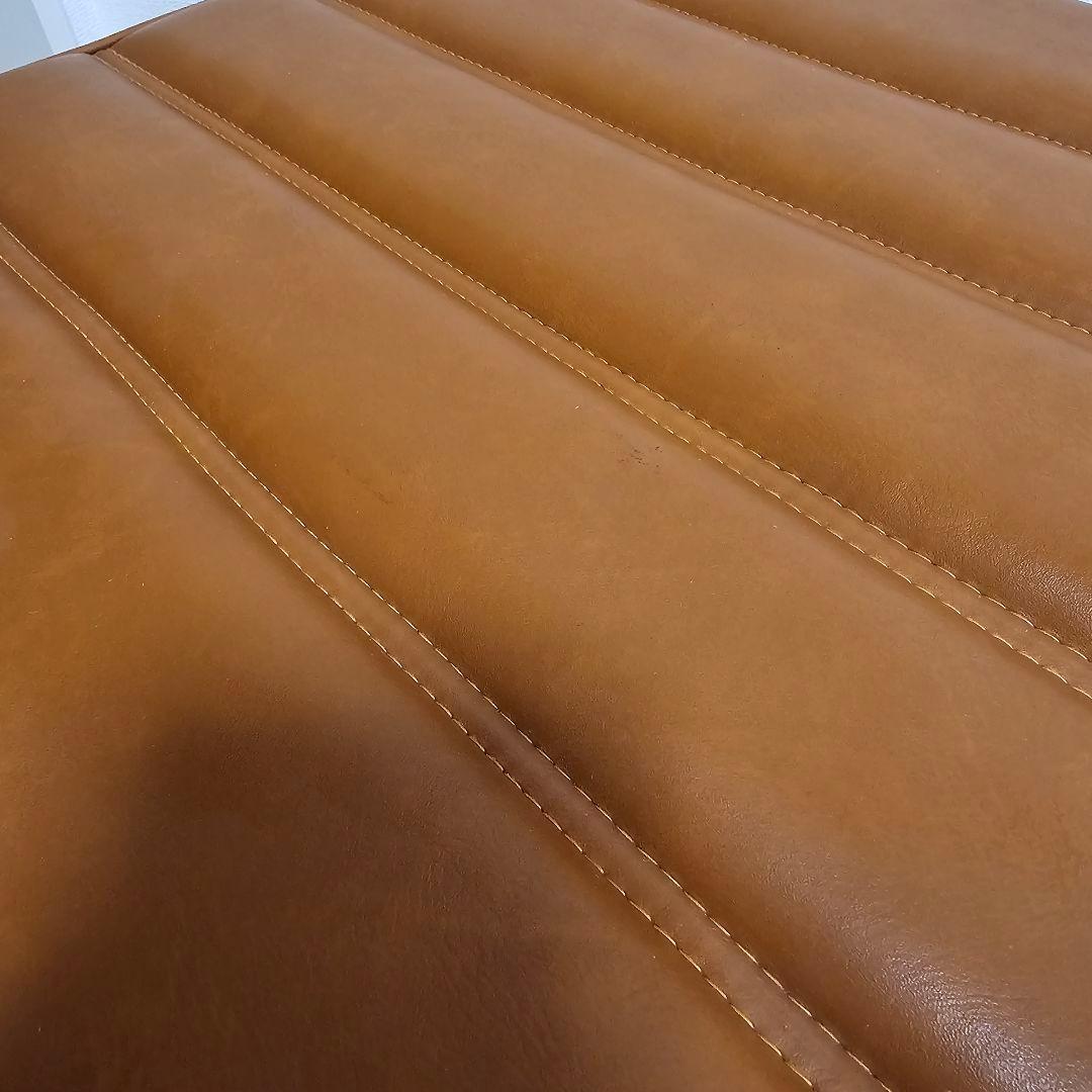 【送料込み】日本製 オットマン 合皮 レザー調 ブラウン