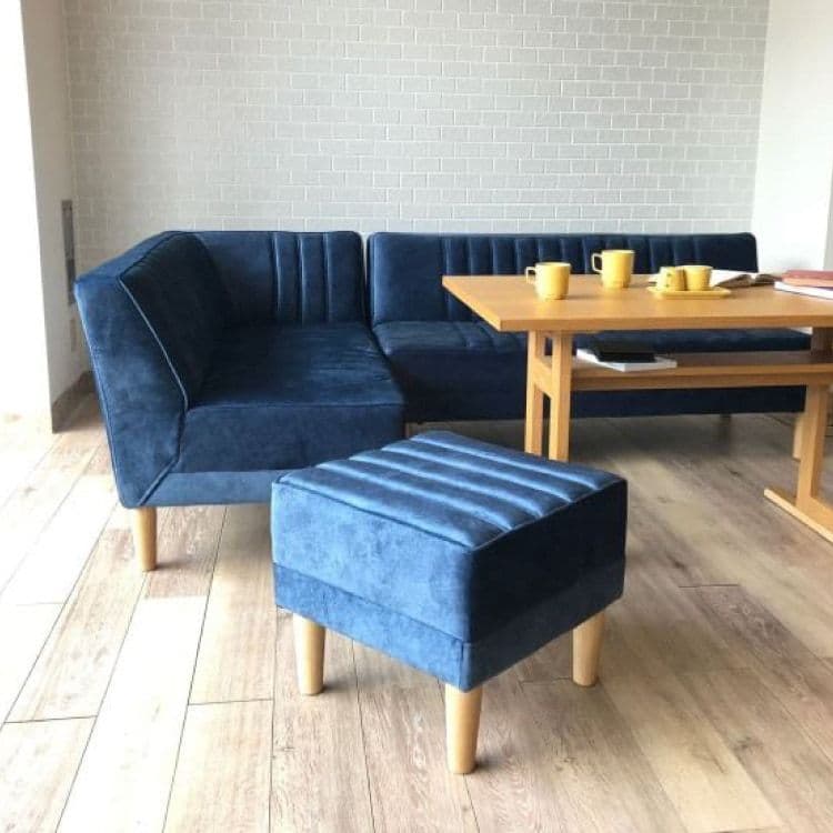 【送料込み】日本製 オットマン 合皮 レザー調 ブラウン