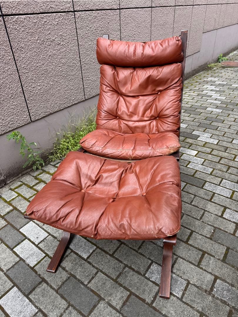 ブラウンレザー リクライニングソファ