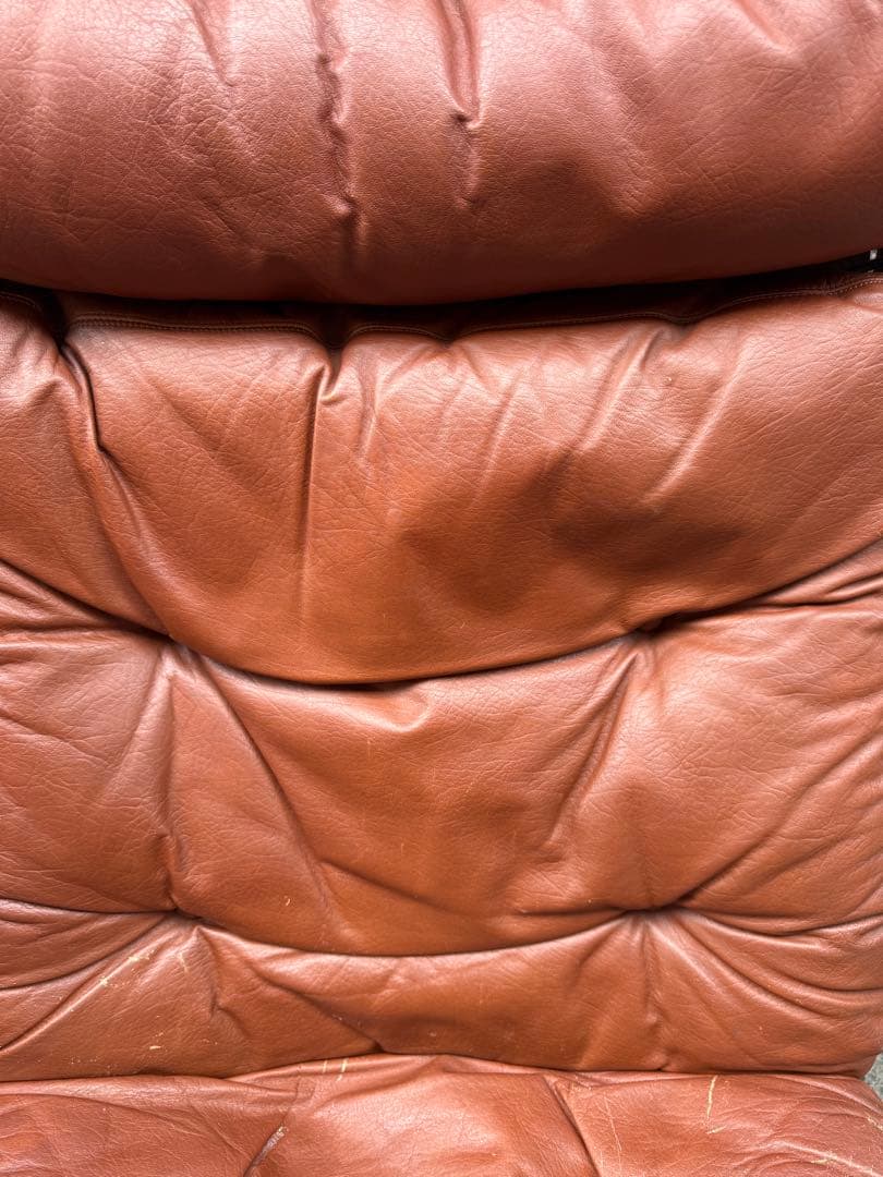 ブラウンレザー リクライニングソファ