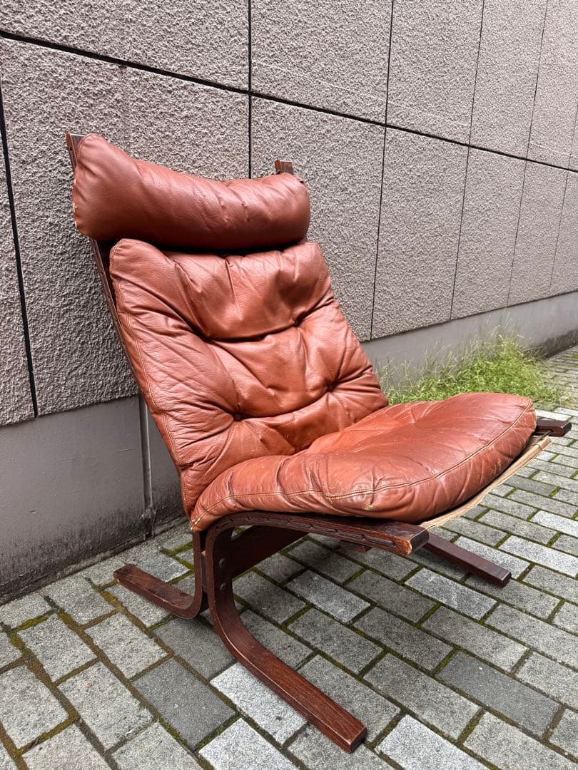 ブラウンレザー リクライニングソファ