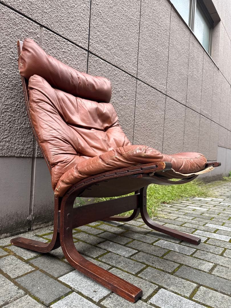 ブラウンレザー リクライニングソファ