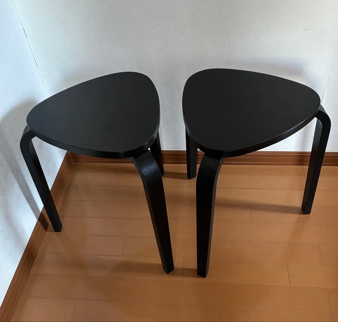 IKEA イケア　KYRRE シルレ　スツール　2脚セット　ブラック