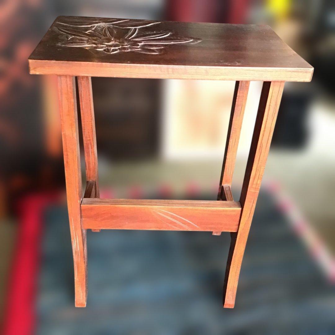 アンティーク軽井沢彫り　花台　収納　家具 櫻