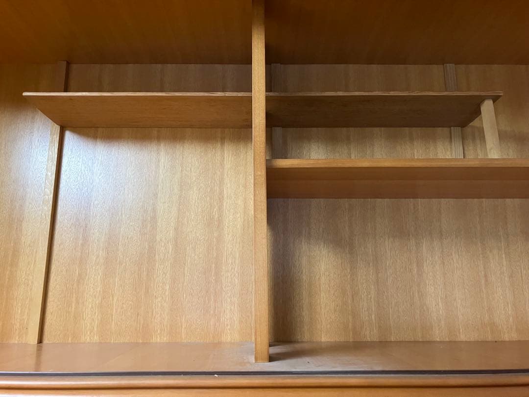 和風 レトロ 上置き 木製のガラス引き戸 飾り棚