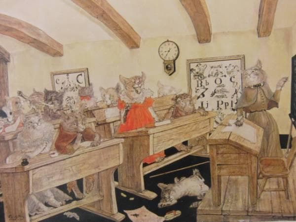 レオナール・フジタ、藤田嗣治、巨匠、猫の教室、希少画集画、新品額装