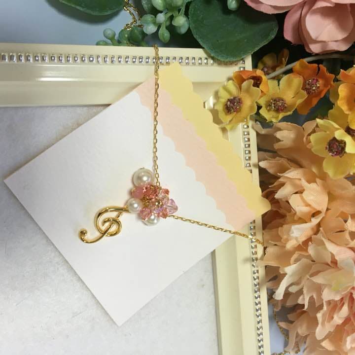 ト音記号 ゴールド♬ネックレス ハンドメイド