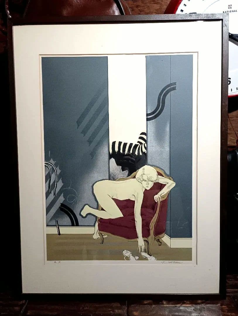リトグラフ　版画　希少　アールデコ　裸婦　７０年代　非売品　フランス