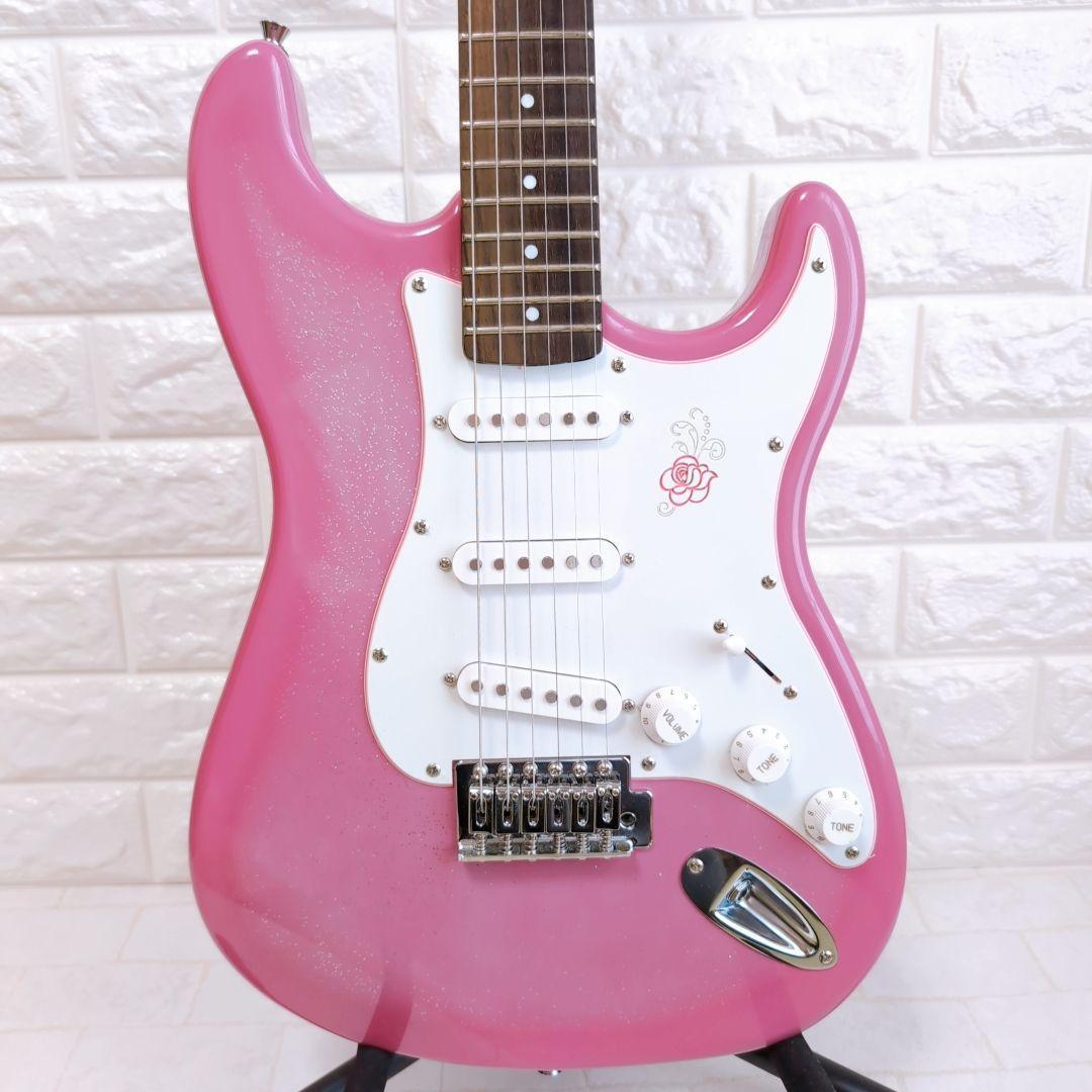 ジプシーローズ GYPSY ROSE エレキギター ピンク 初心者向け 美品