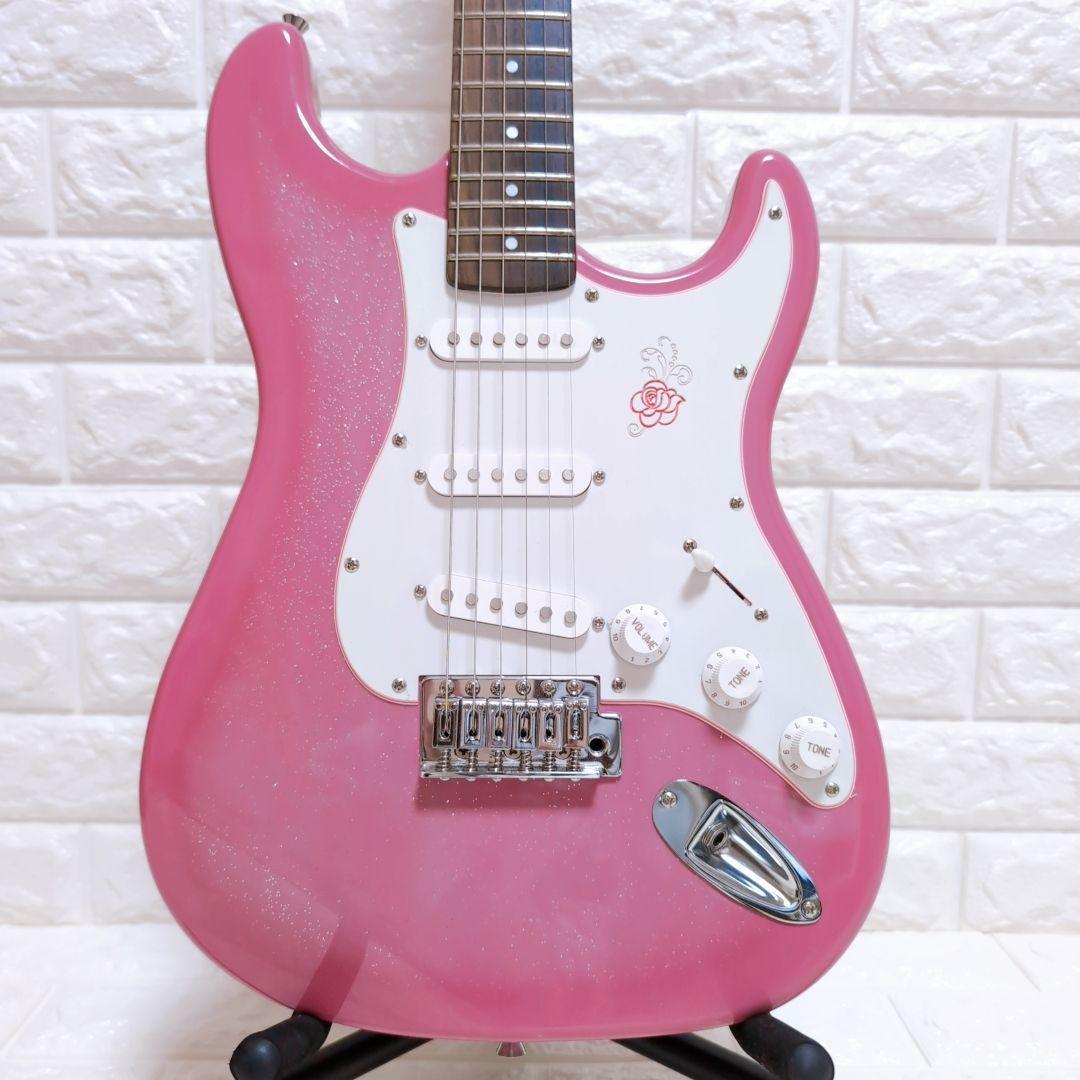 ジプシーローズ GYPSY ROSE エレキギター ピンク 初心者向け 美品