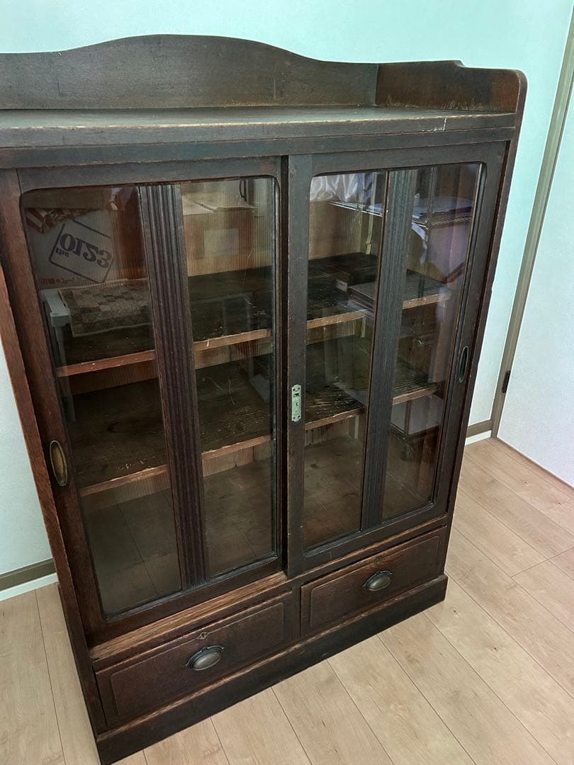 お値下げしました！アンティーク　家具　戸棚　本棚　昭和レトロ