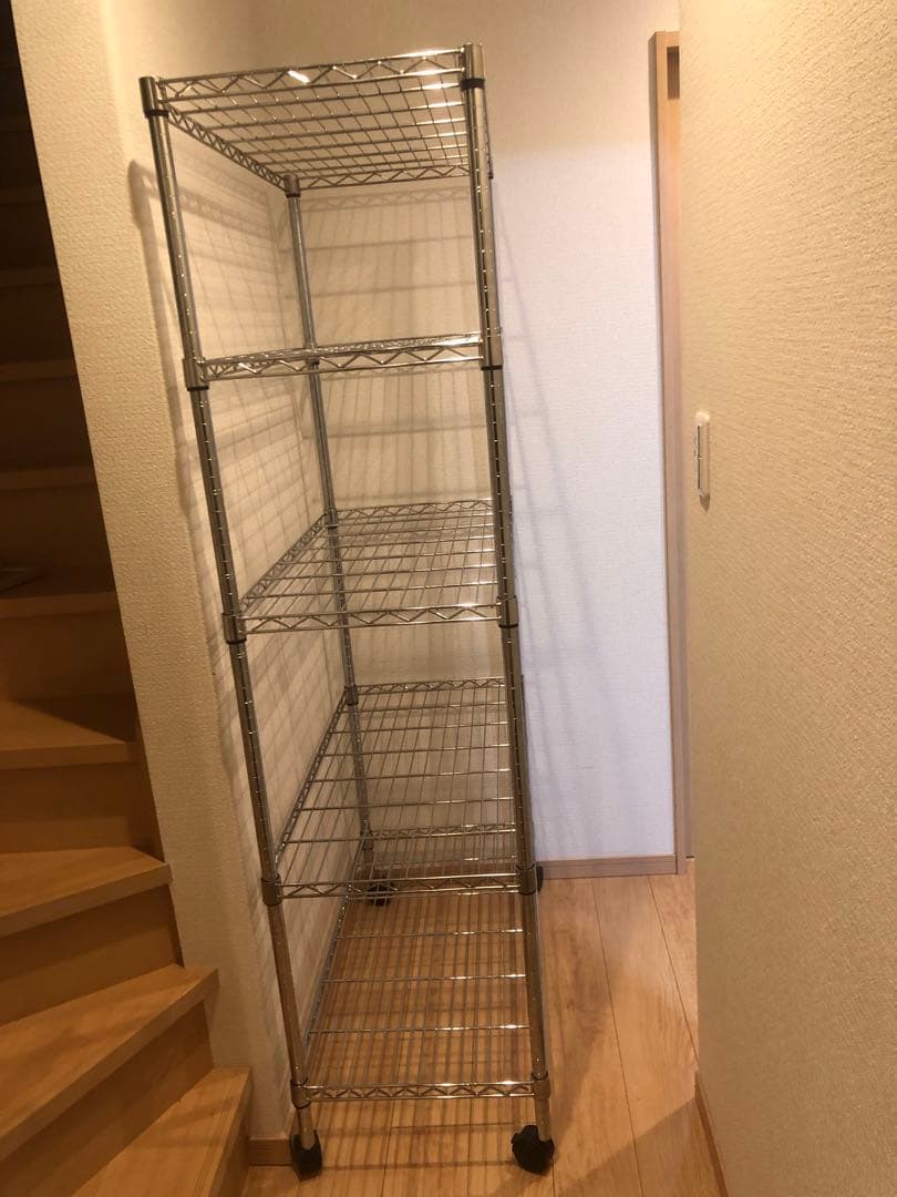 ⑥5段 高さ180cmキャスター付きスチールラック