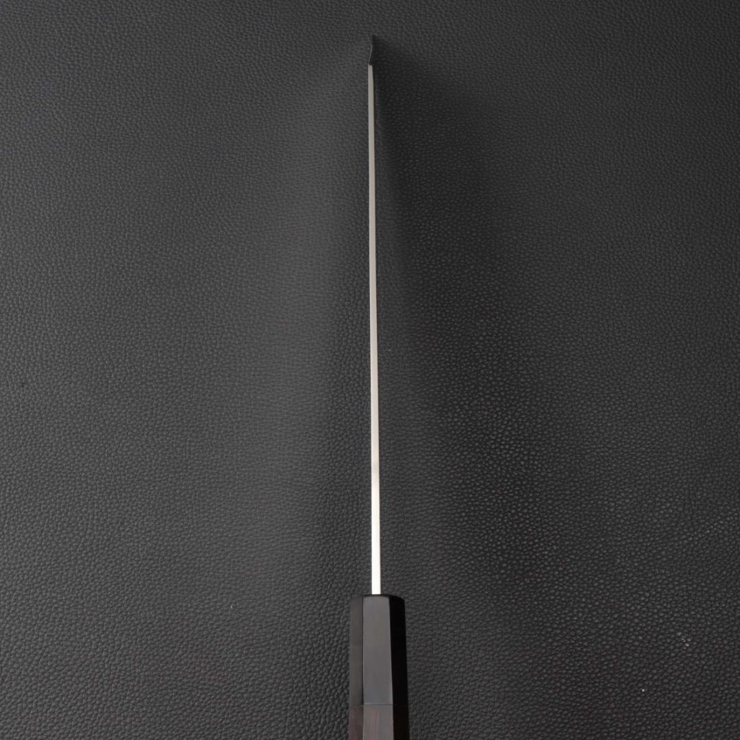 10304極薄 ムキモノ包丁 8寸 刃は究極の切れ味 刺身包丁黒檀黒水牛角八角柄