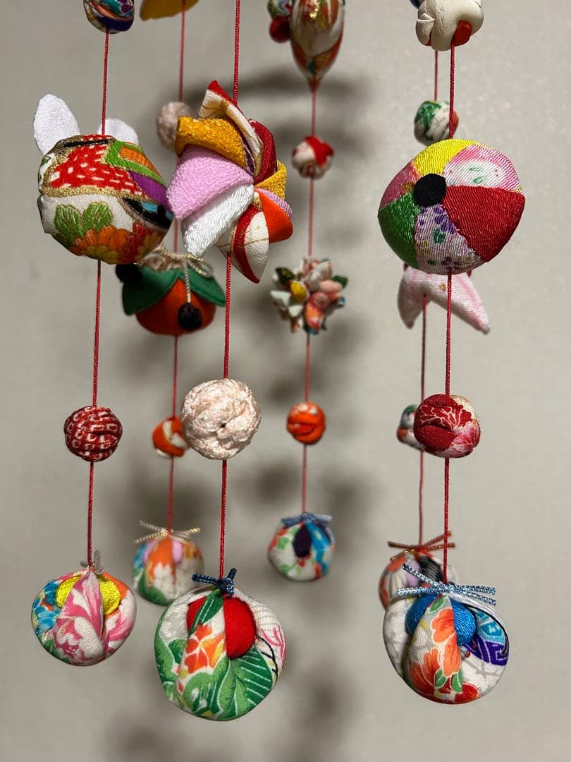 ハンドメイド吊るし雛　吊るし飾り　七宝鞠　お正月　ひな祭り　ちりめん