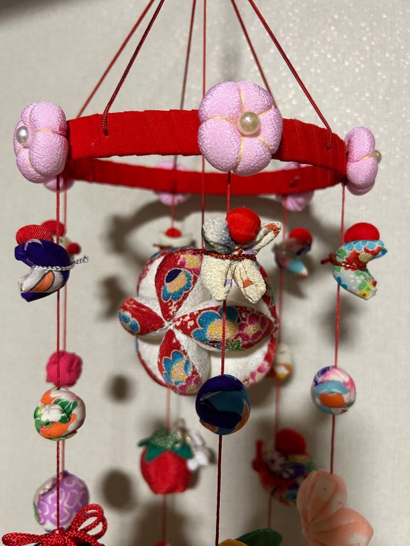 ハンドメイド吊るし雛　吊るし飾り　七宝鞠　お正月　ひな祭り　ちりめん