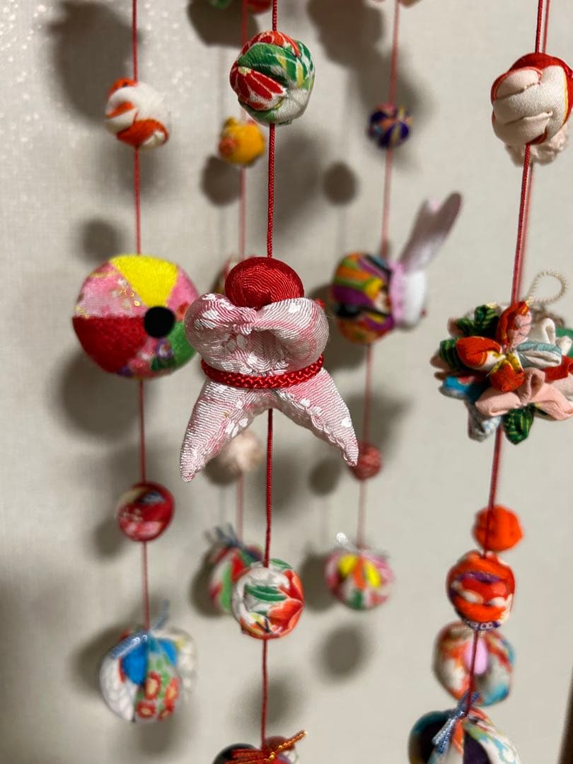 ハンドメイド吊るし雛　吊るし飾り　七宝鞠　お正月　ひな祭り　ちりめん
