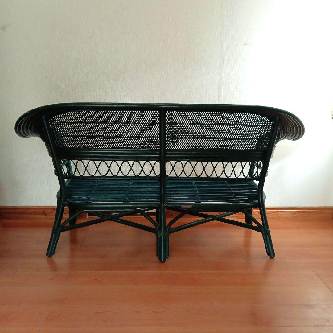 左肘 籐製ソファ｜ガタつきなし・店舗什器可