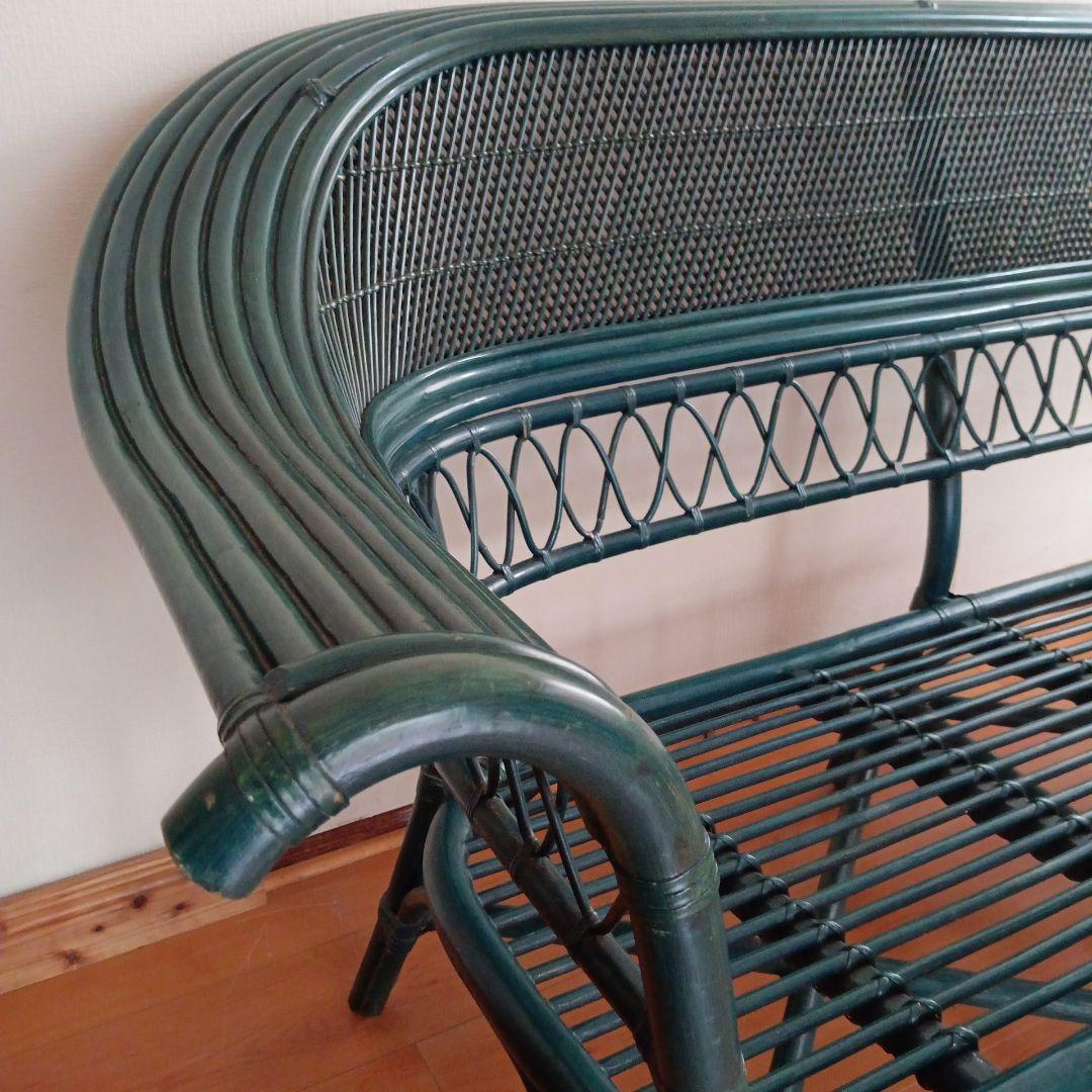 左肘 籐製ソファ｜ガタつきなし・店舗什器可