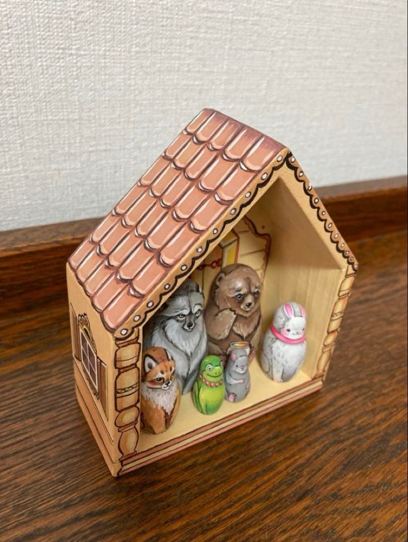 ロシア雑貨☆民話マトリョーシカ『テレモーク』小さなおうち(7P