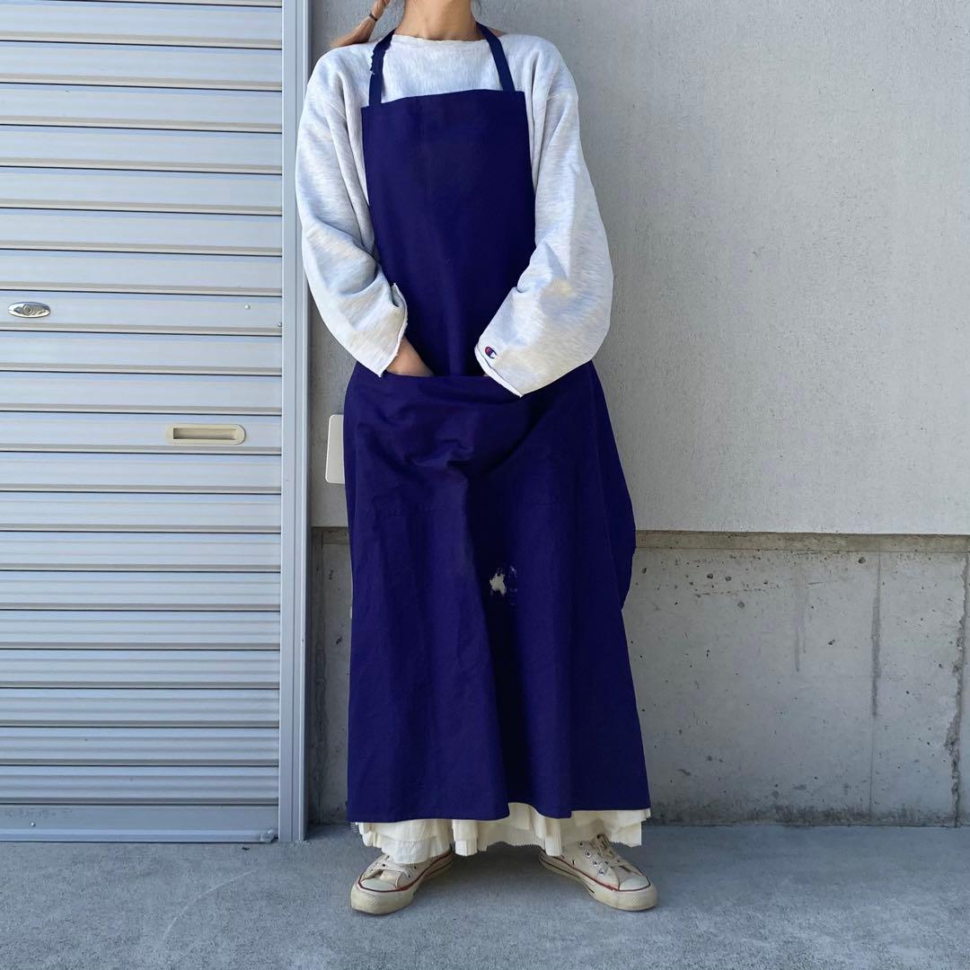 ヴィンテージ　ユーロ　ユニセックス　エプロン　ダメージ