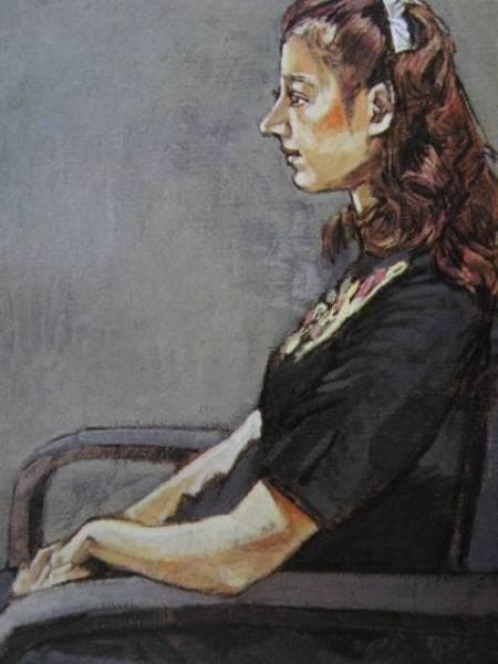 張替 真宏、横向きの少女、希少な画集より、新品高級額装付、版上