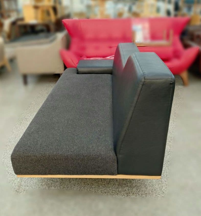 CRASHGATE イットソファ 2.5人掛右肘 ロイヤルブラック×ダークグレー