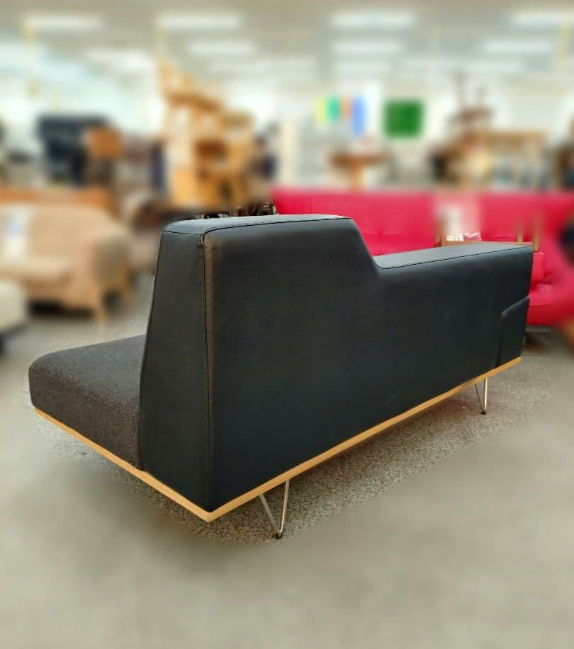 CRASHGATE イットソファ 2.5人掛右肘 ロイヤルブラック×ダークグレー