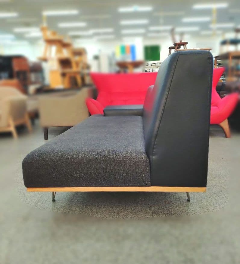 CRASHGATE イットソファ 2.5人掛右肘 ロイヤルブラック×ダークグレー