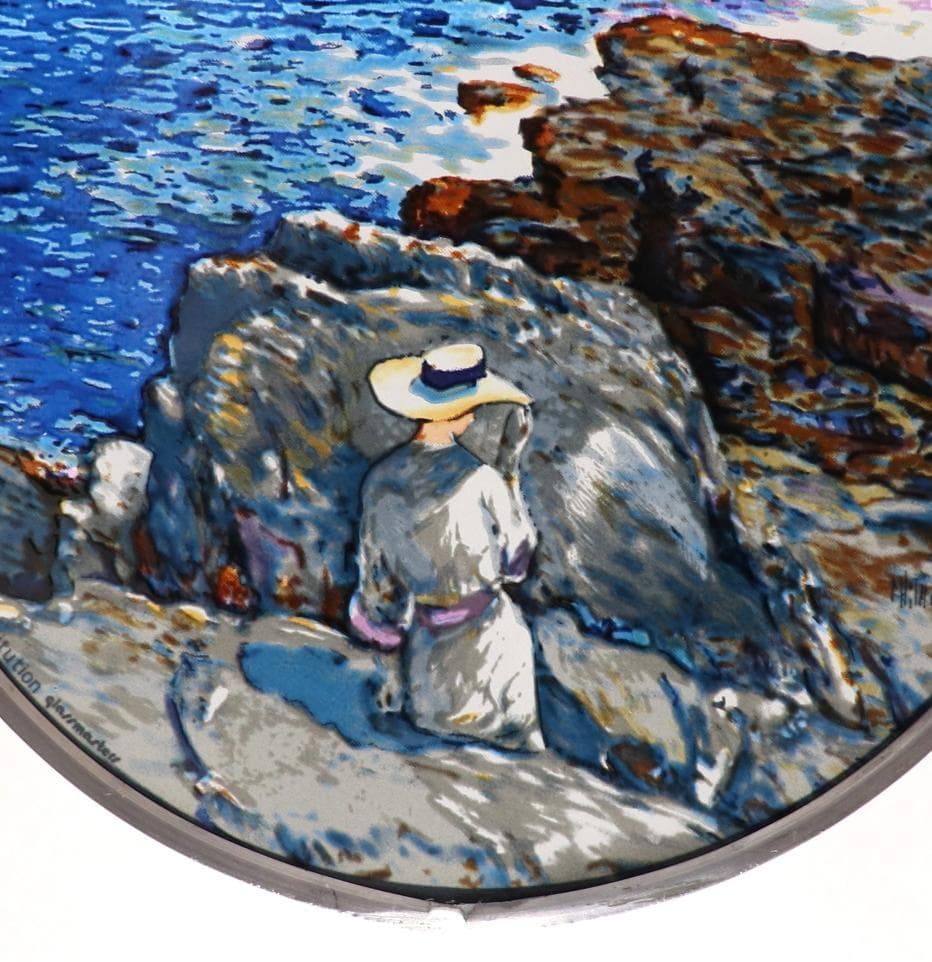 チャイルド・ハッサム ヴィンテージ ステンドグラス アップルドア島の岩棚