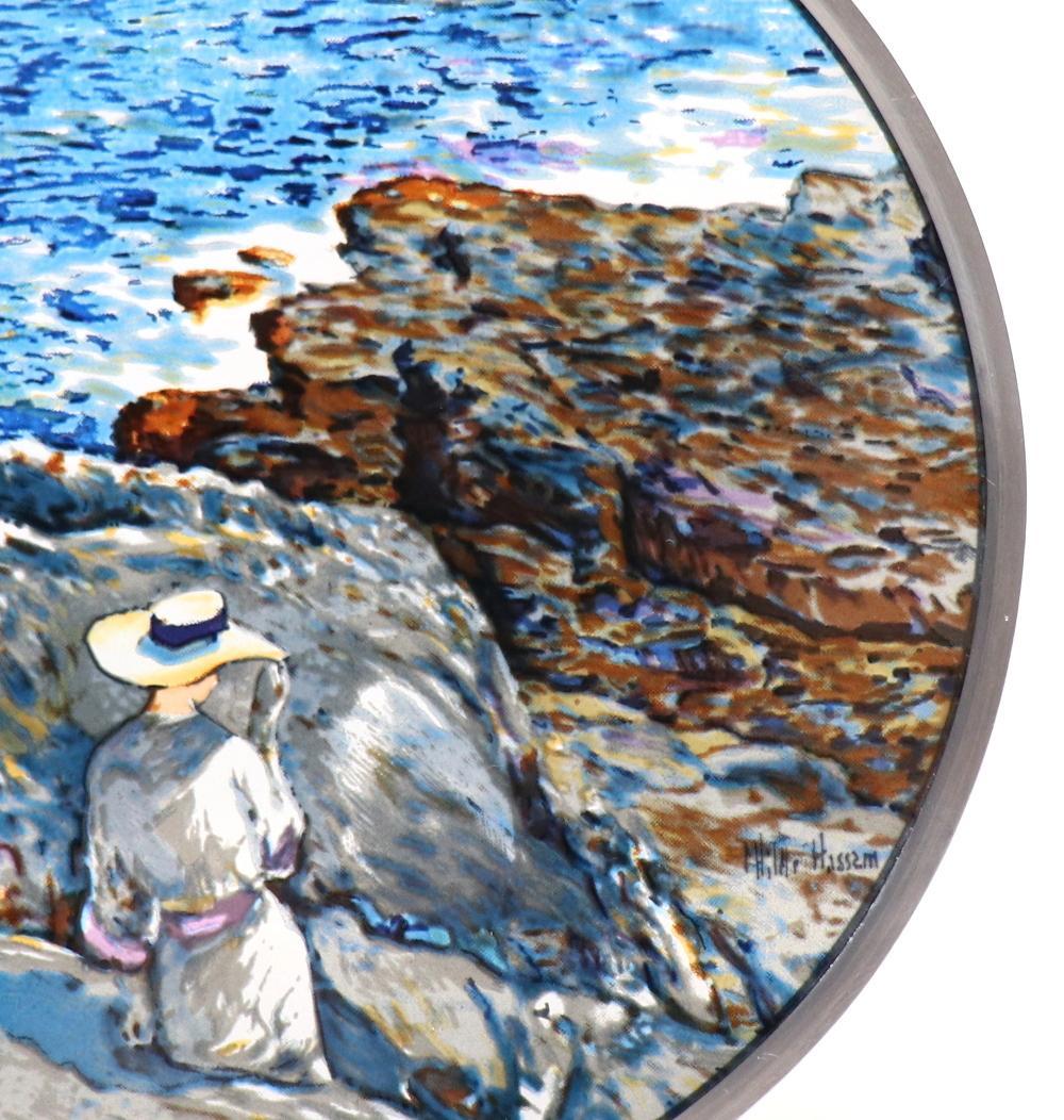 チャイルド・ハッサム ヴィンテージ ステンドグラス アップルドア島の岩棚