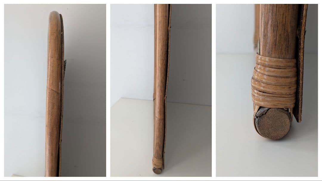 ヴィンテージ ラタン アーチ ウォールミラー オールドラタン モダン藤 レトロ