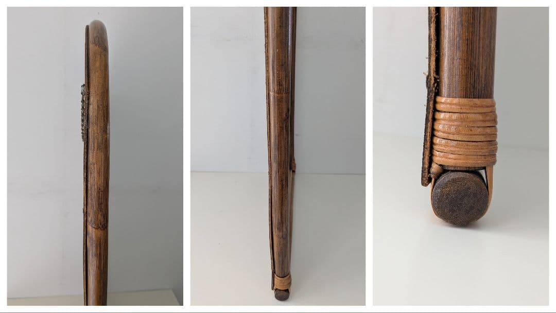 ヴィンテージ ラタン アーチ ウォールミラー オールドラタン モダン藤 レトロ