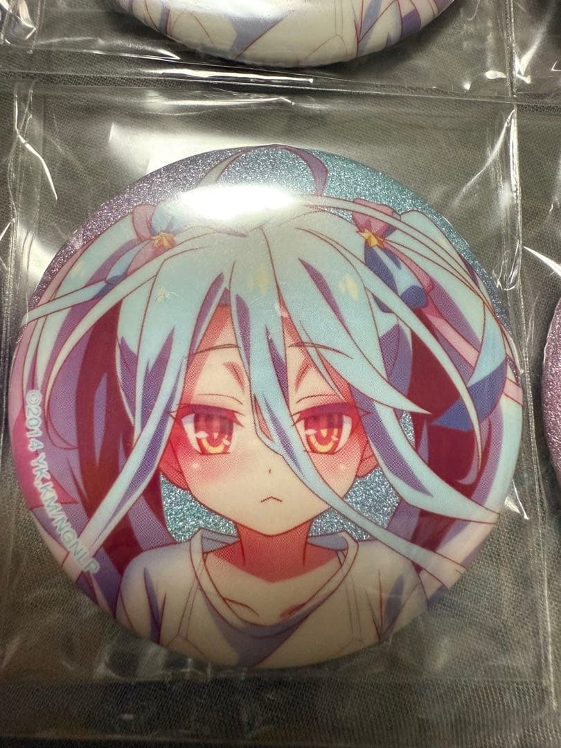 ノーゲーム・ノーライフ 白 ビーチデート グリッター缶バッジ 3種 4セット