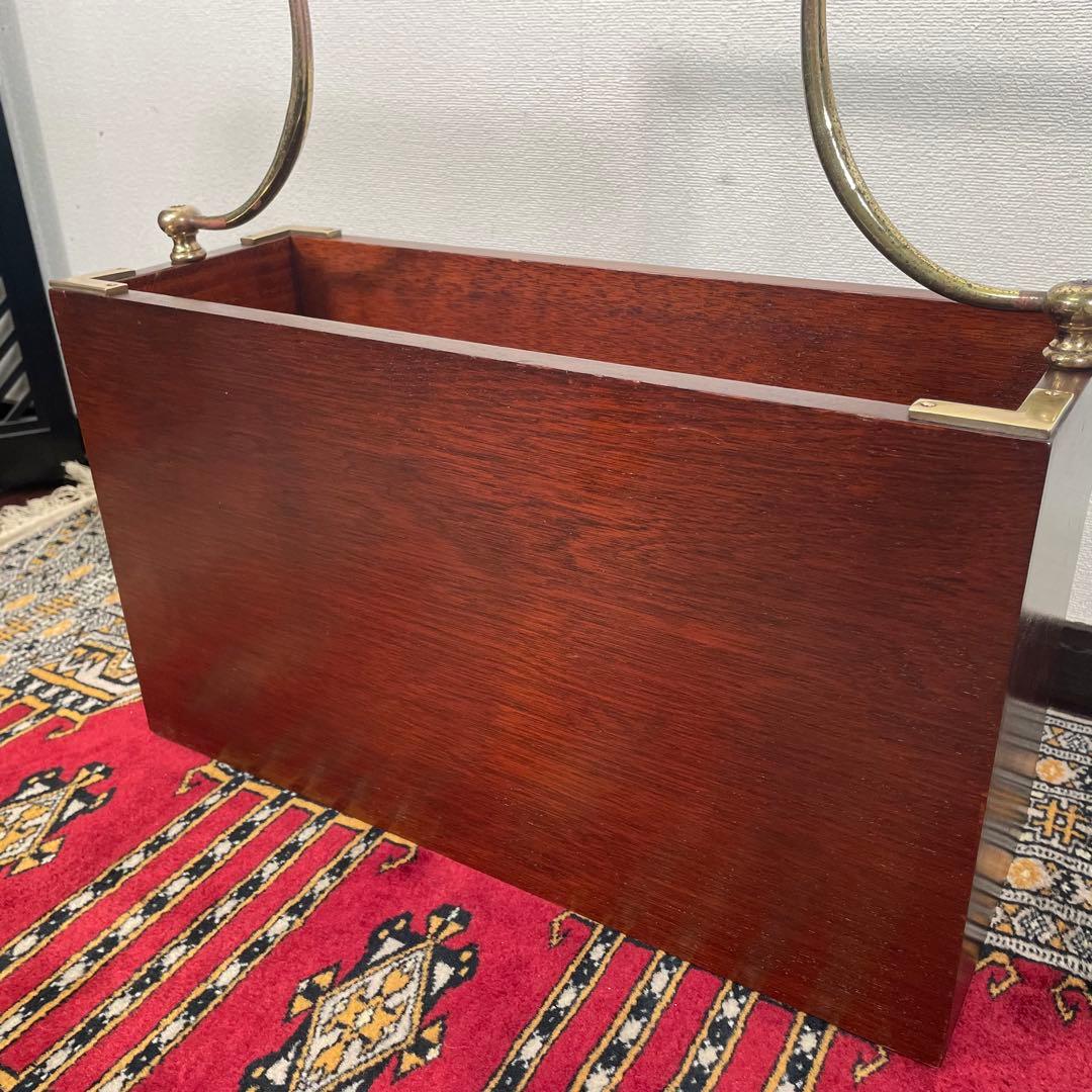 sauer マホガニー 真鍮 ヴィンテージ マガジンラック ドイツ製 収納 希少