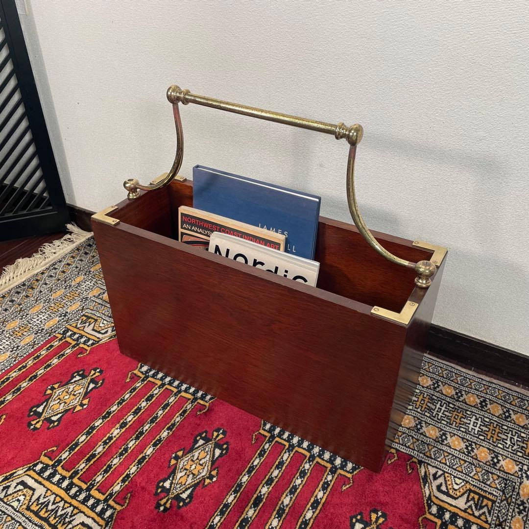 sauer マホガニー 真鍮 ヴィンテージ マガジンラック ドイツ製 収納 希少