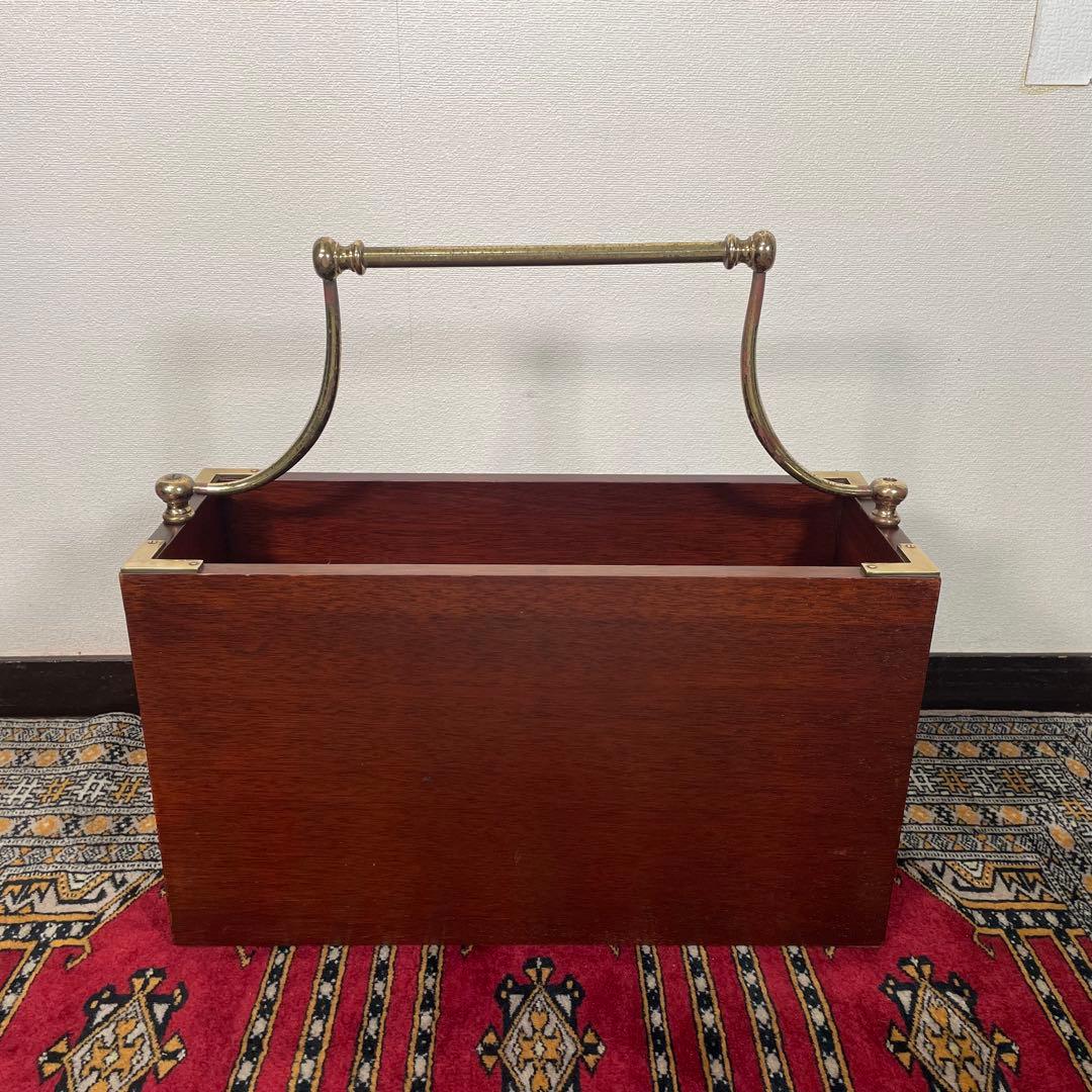 sauer マホガニー 真鍮 ヴィンテージ マガジンラック ドイツ製 収納 希少